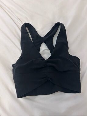 Aritzia Black Twist-Front Racerback Bralette Top